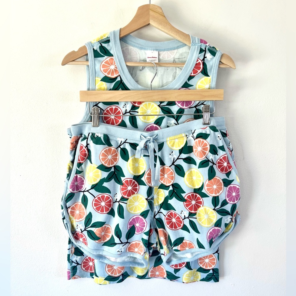 Hannah Anderson Women's Sweet Citrus Tank & Shorts Summer Pajama Set Size Large